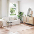 Anti-Rutsch Shaggy Teppich Creme 200 x 200 cm PP
