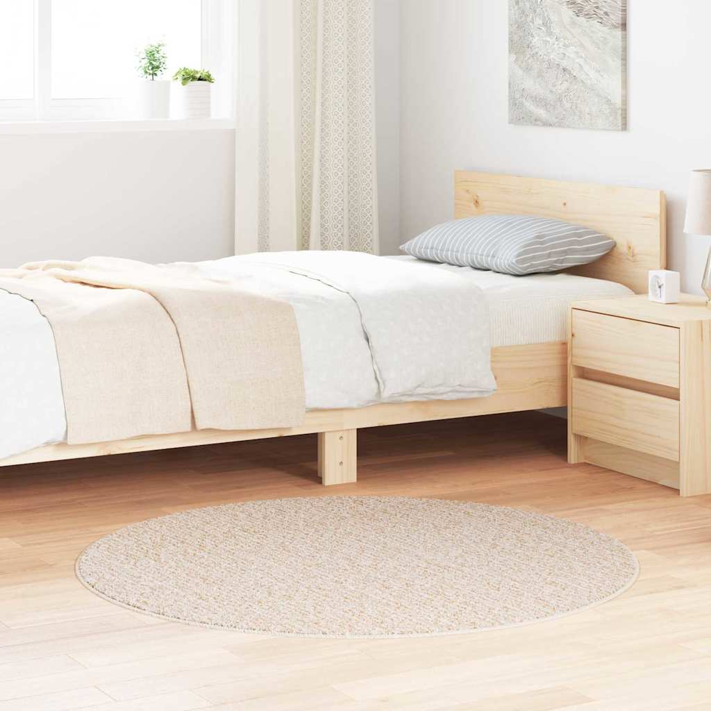 Anti-Rutsch Shaggy Teppich Creme 120 x 120 cm PP
