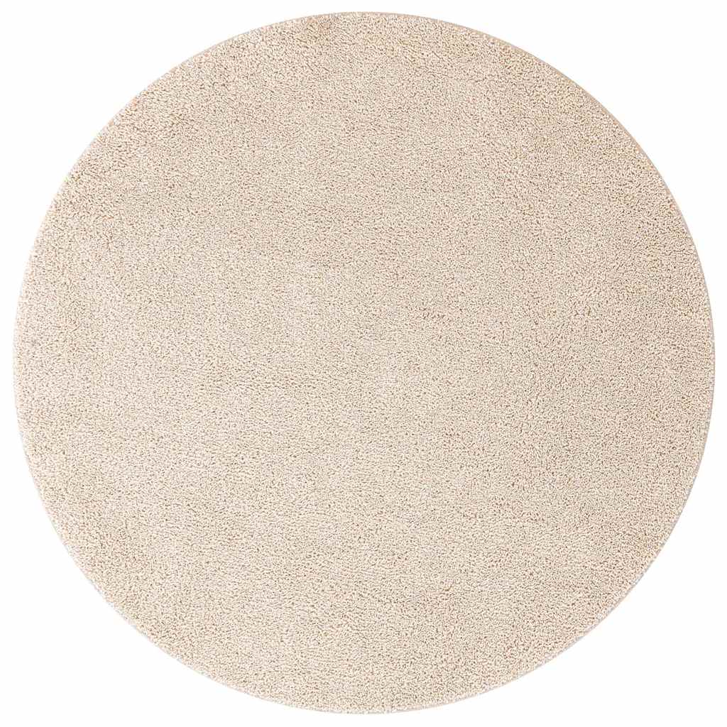 Anti-Rutsch Shaggy Teppich Creme 160 x 160 cm PP