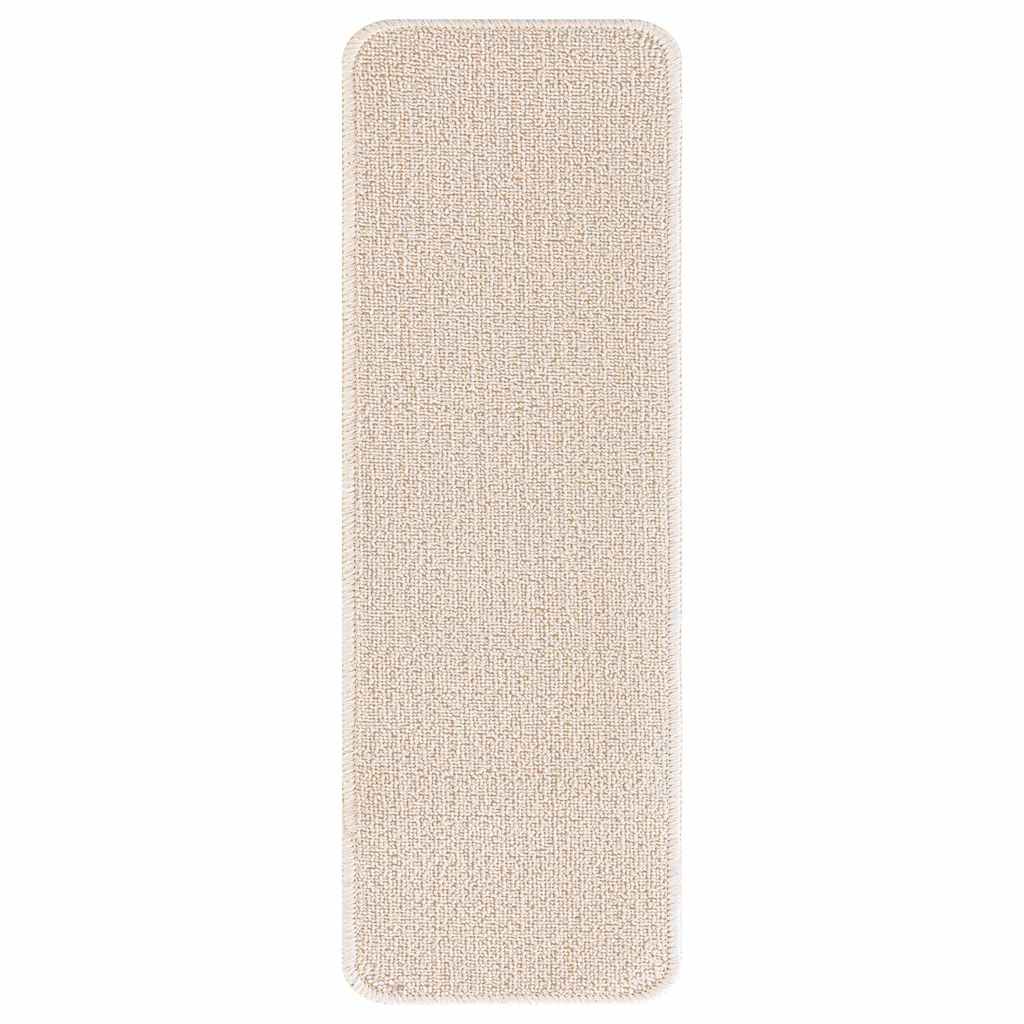 Rutschfeste Treppenmatten 15 pcs Creme 60 x 25 cm PP