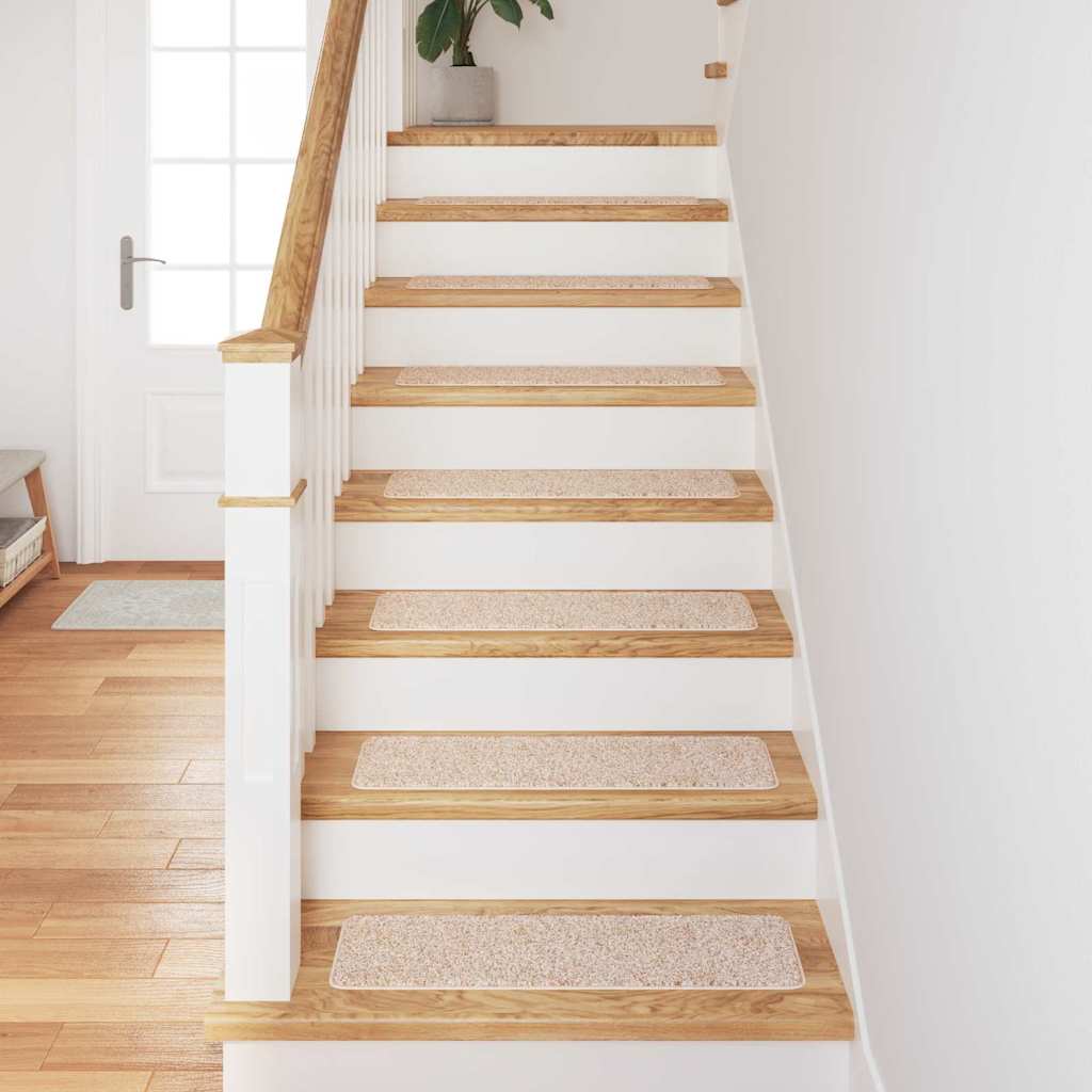 Rutschfeste Treppenmatten 15 pcs Creme 75 x 20 cm PP