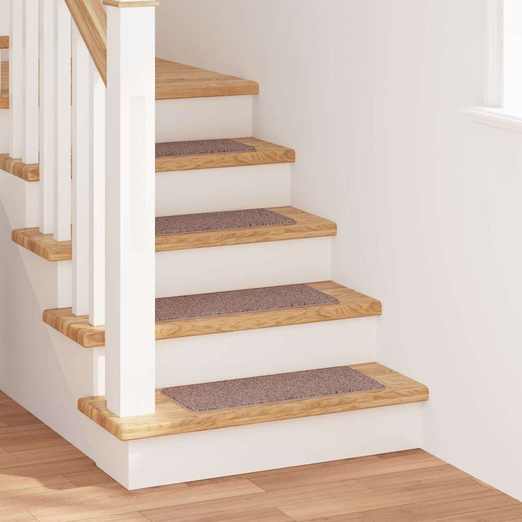 Rutschfeste Treppenmatten 15 pcs Hellbraun 60 x 25 cm PP