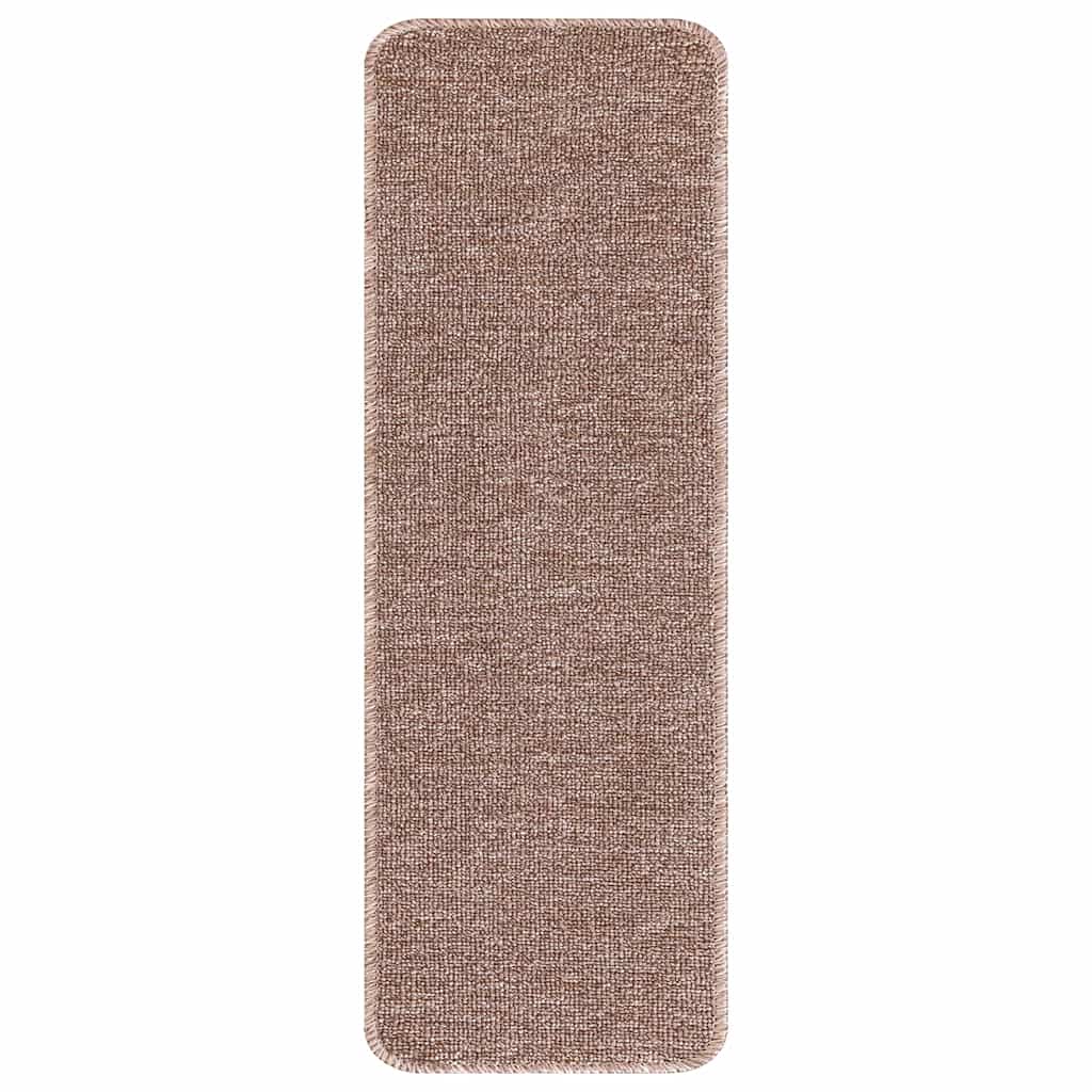 Rutschfeste Treppenmatten 15 pcs Hellbraun 60 x 25 cm PP