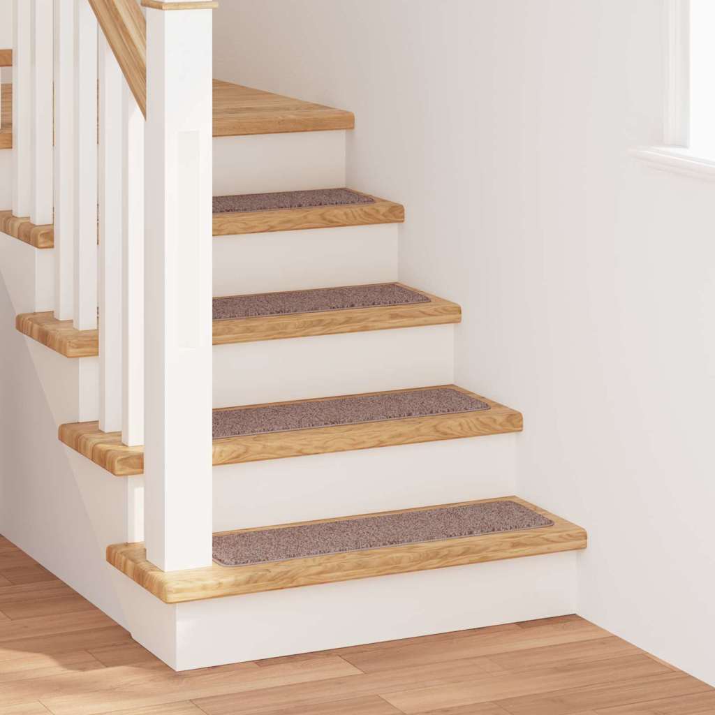 Rutschfeste Treppenmatten 15 pcs Hellbraun 75 x 20 cm PP