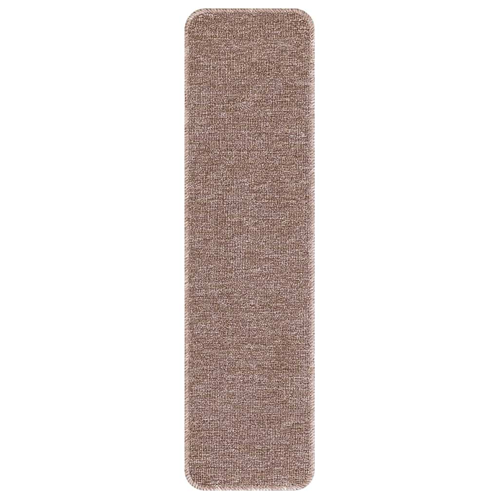 Rutschfeste Treppenmatten 15 pcs Hellbraun 75 x 20 cm PP