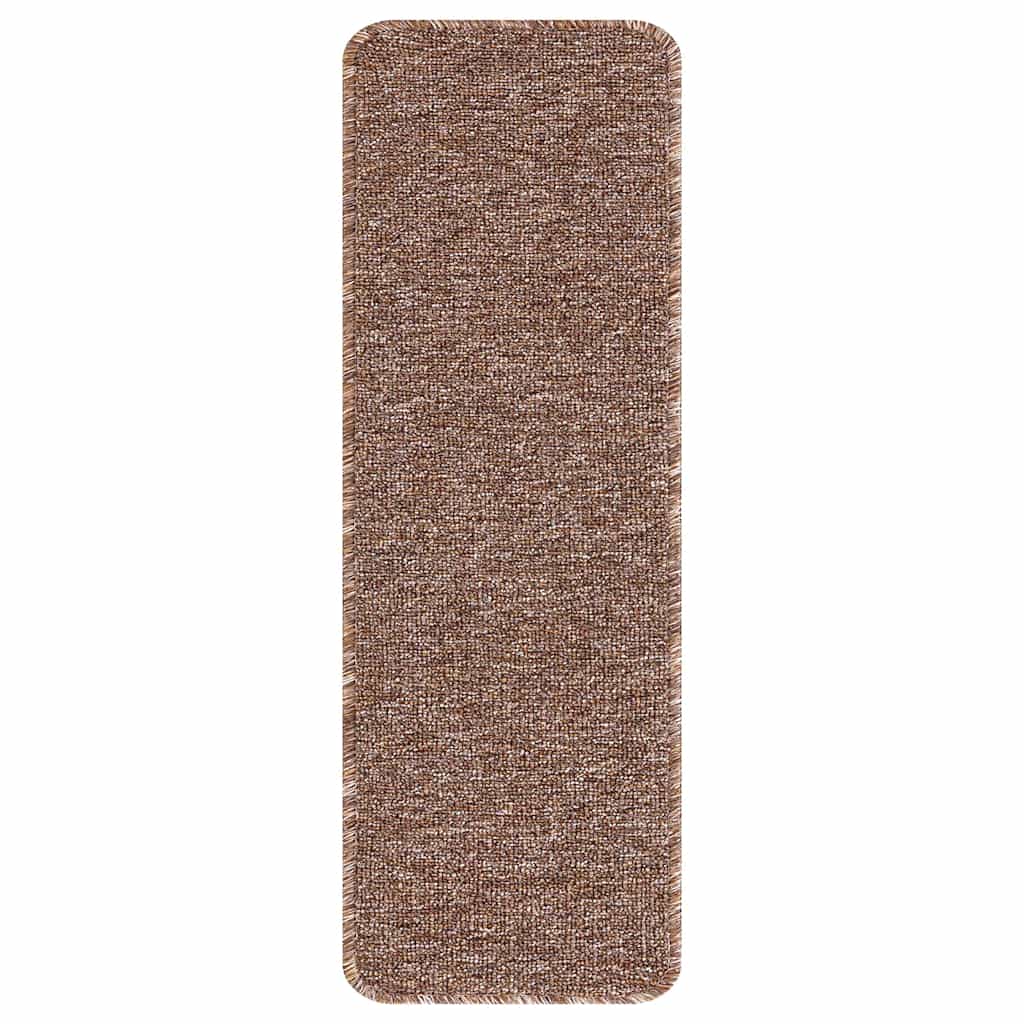 Rutschfeste Treppenmatten 15 pcs Braun 60 x 25 cm PP