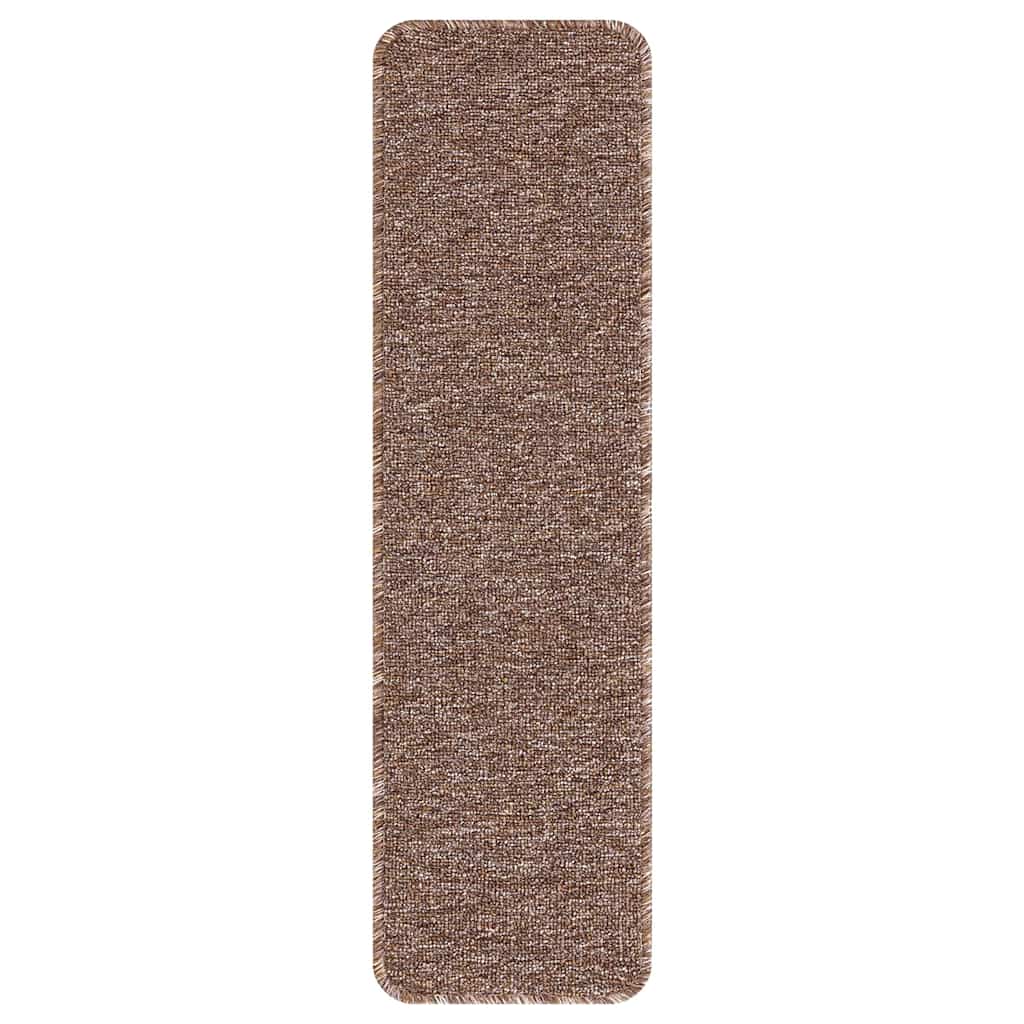 Rutschfeste Treppenmatten 15 pcs Braun 75 x 20 cm PP