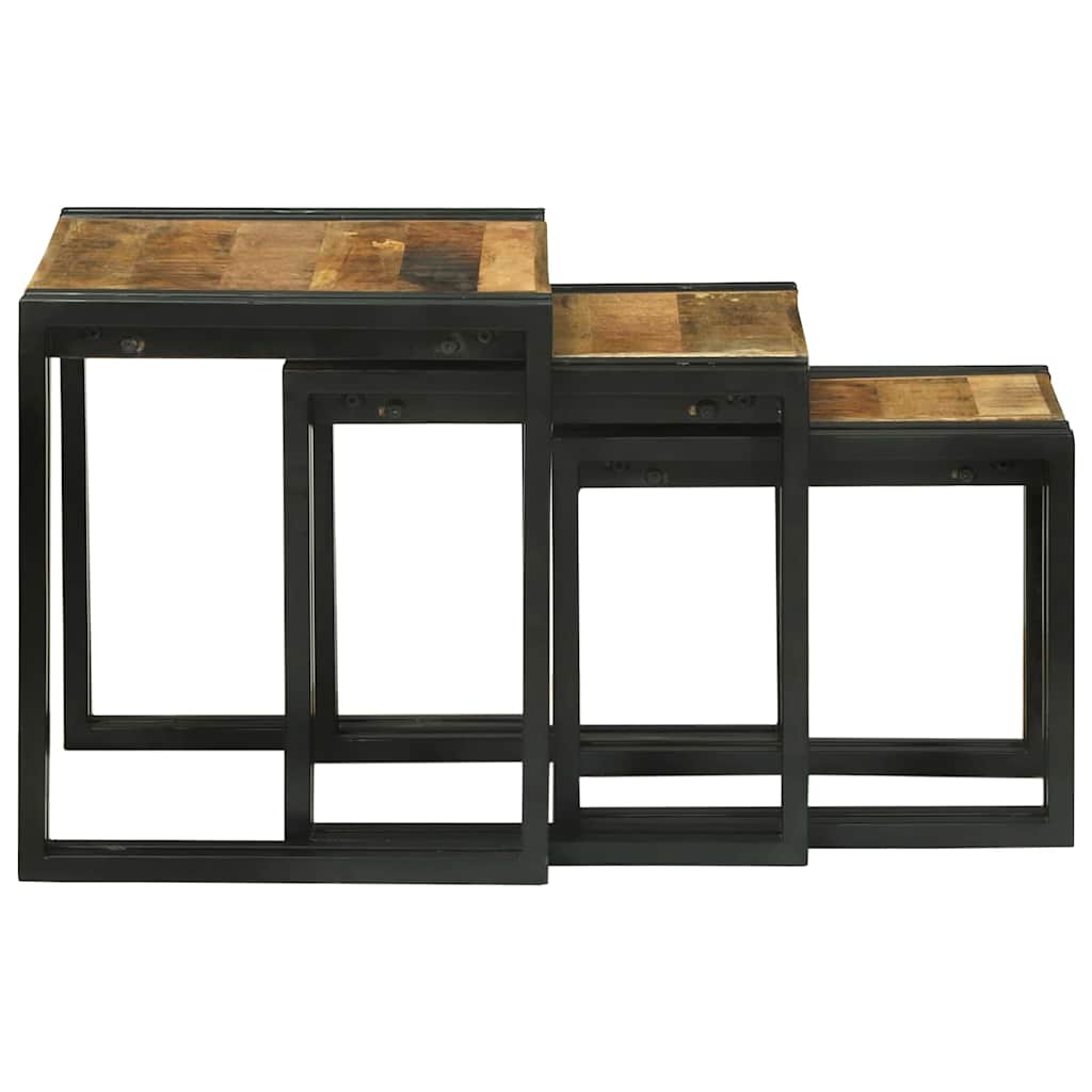 Nestingtisch 3 pcs Massives Mango Holz und Metall