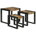Nestingtisch 3 pcs Massives Recyclingholz und Metall