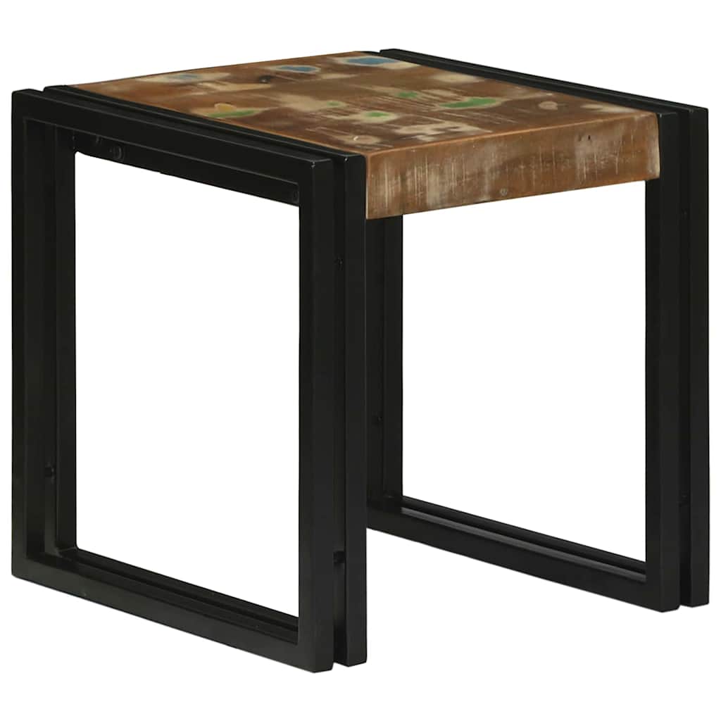 Nestingtisch 3 pcs Massives Recyclingholz und Metall