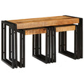 Nestingtisch 3 pcs Massives Mango Holz und Metall