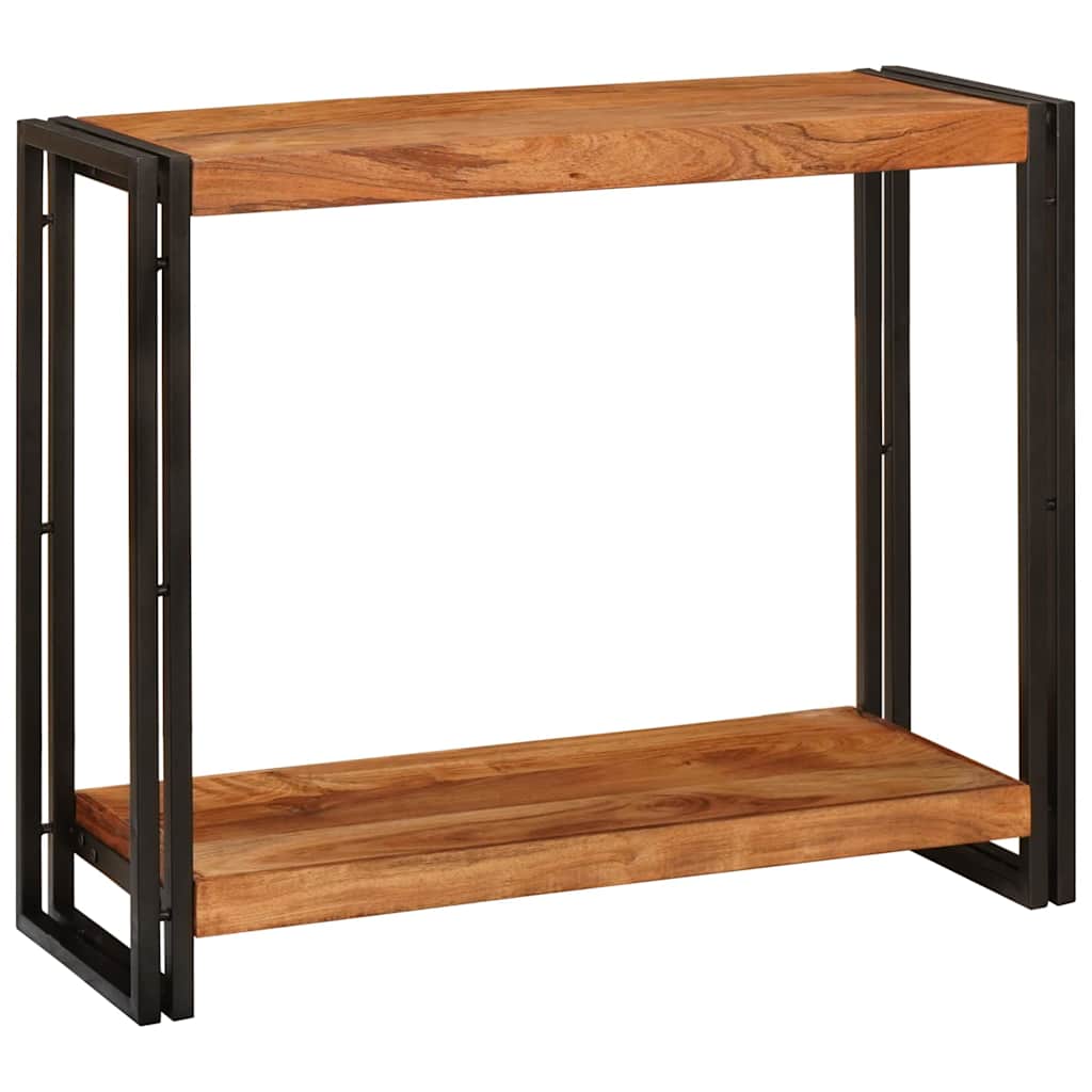 Konsolentisch mit Regal Braun 90 x 33 x 75 cm Massivholz Akazie