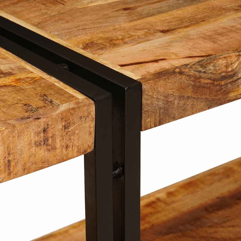 Konsolentisch mit Regal Braun 160 x 33 x 75 cm Massivholz Mango
