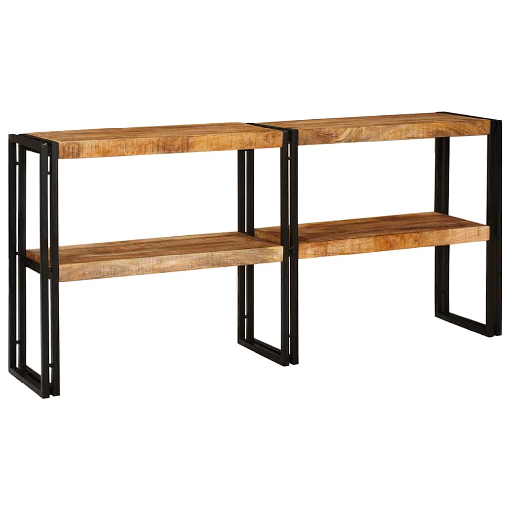 Konsolentisch mit Regal Braun 160 x 33 x 75 cm Massivholz Mango