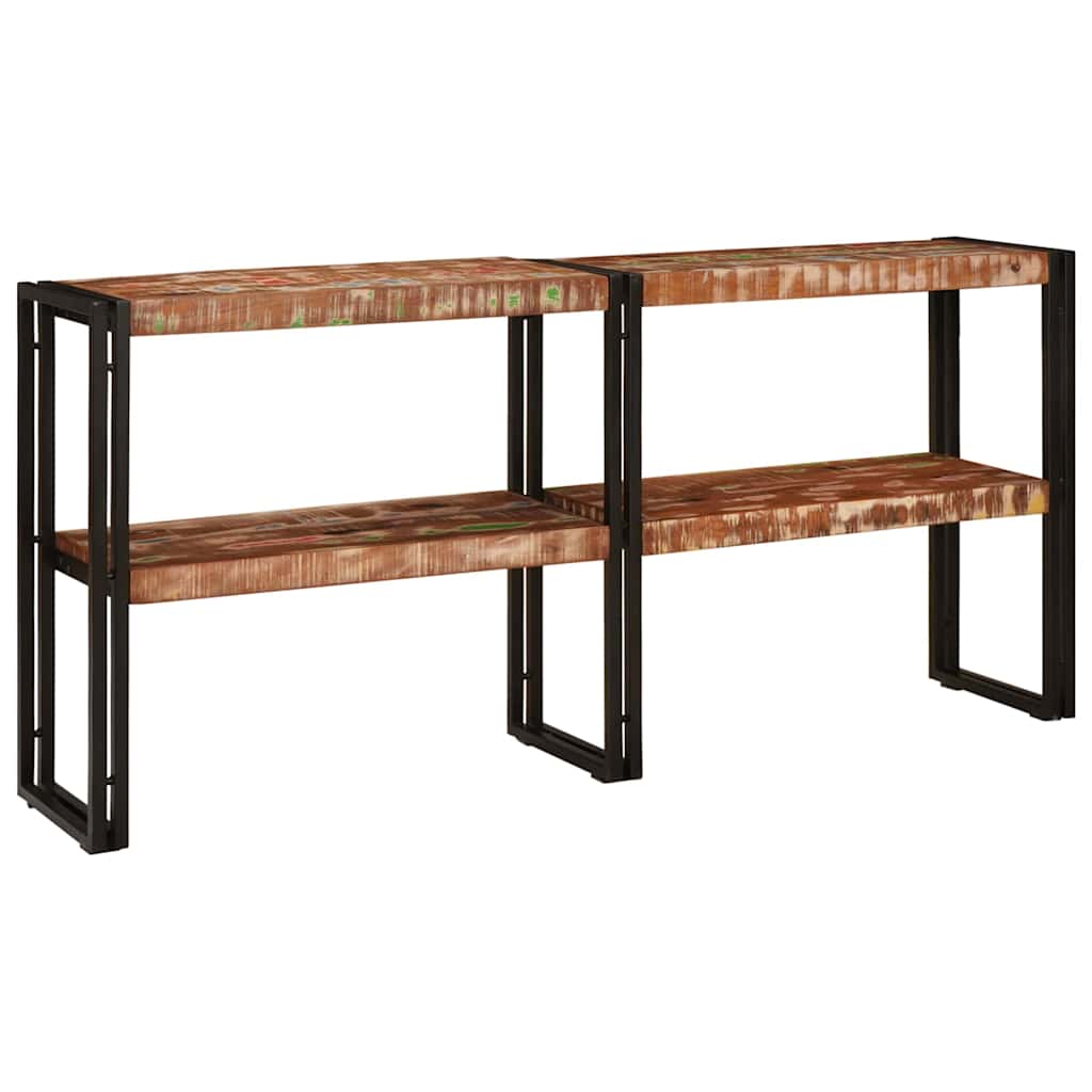 Konsolentisch mit Regal Mehrfarbig Massives upgecyceltes Holz