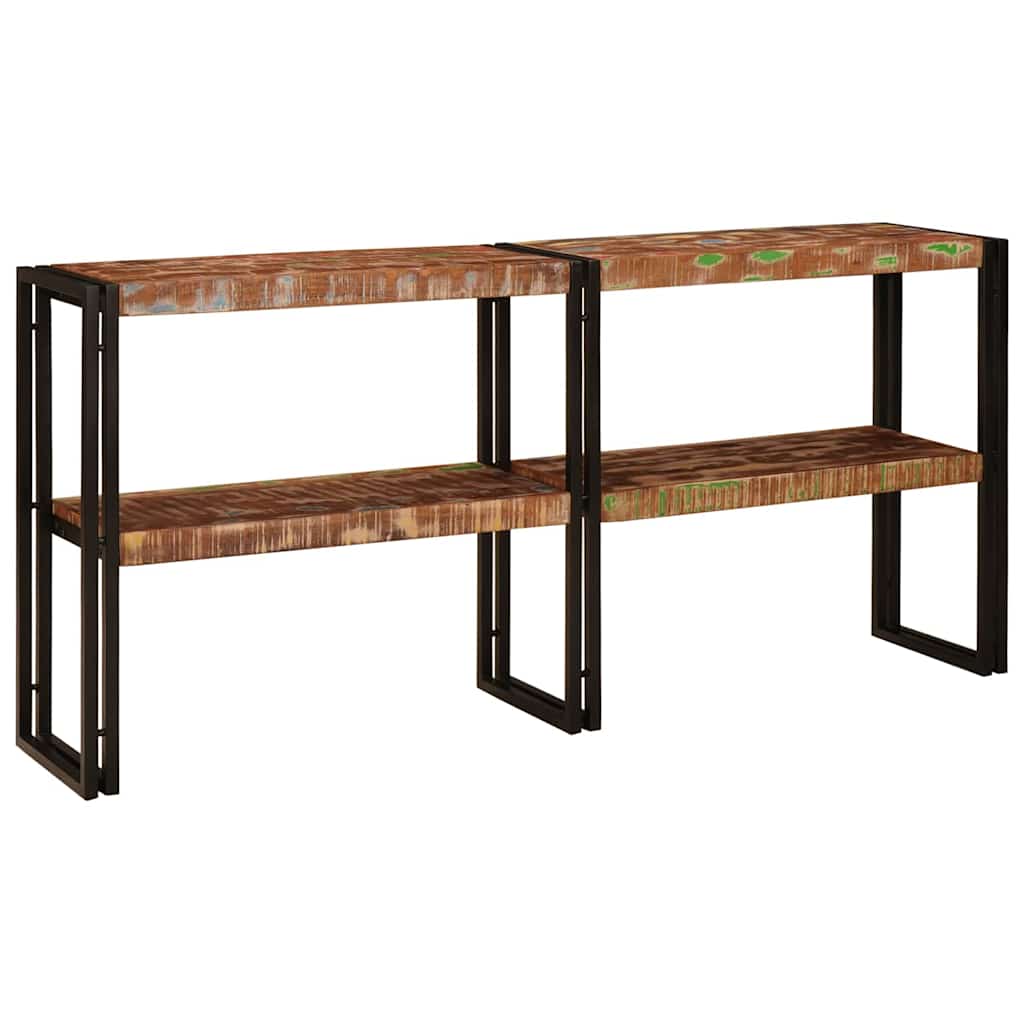 Konsolentisch mit Regal Mehrfarbig Massives upgecyceltes Holz