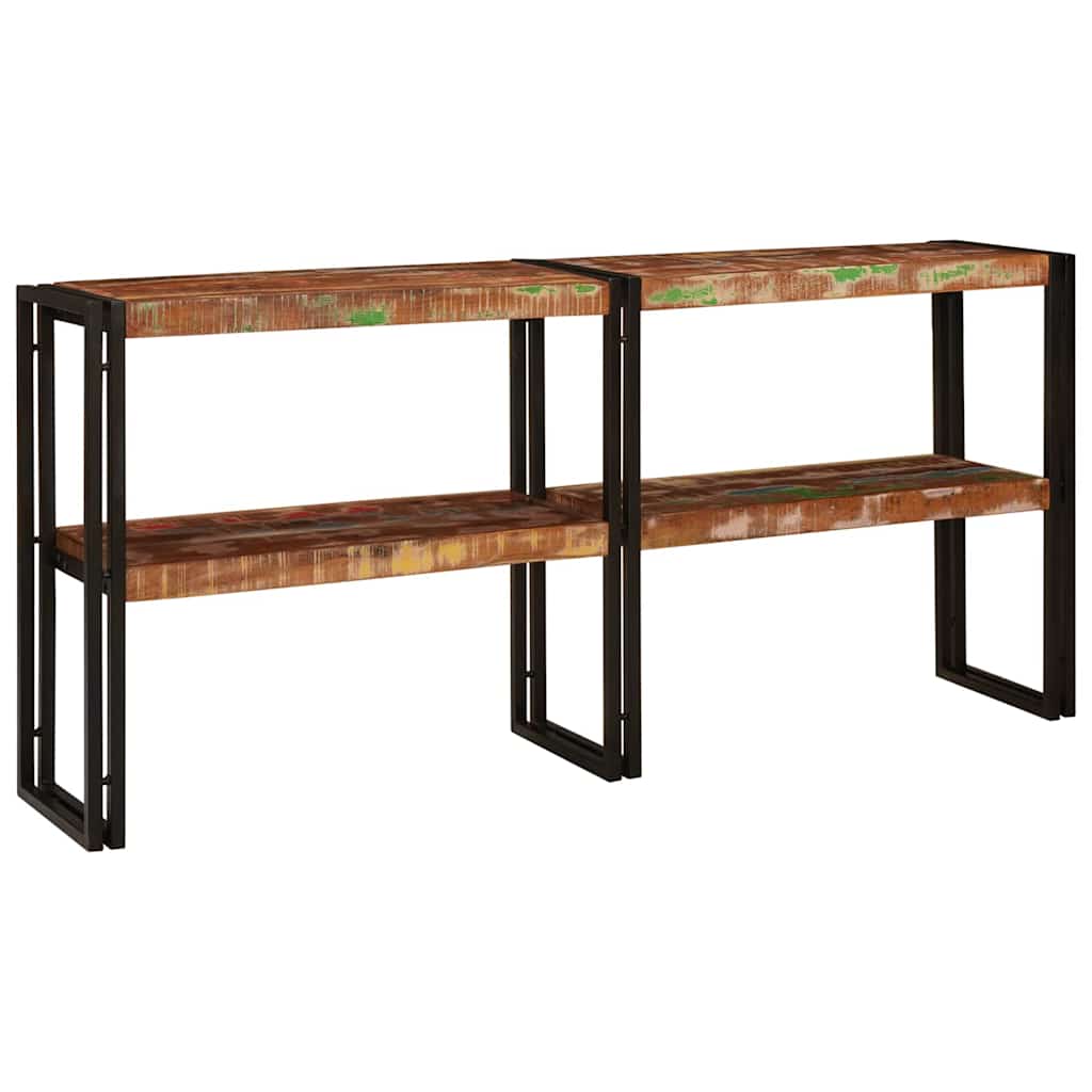 Konsolentisch mit Regal Mehrfarbig Massives upgecyceltes Holz