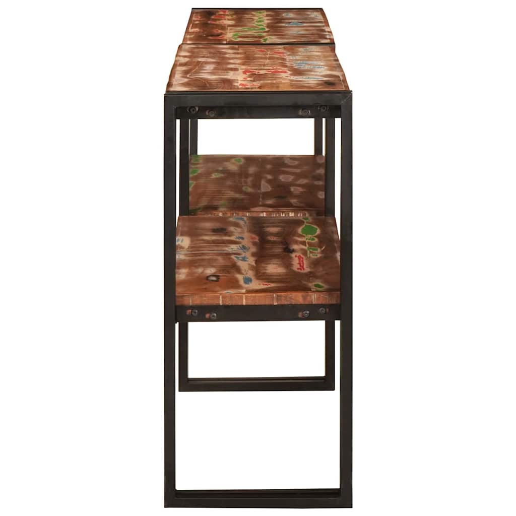 Konsolentisch mit Regal Mehrfarbig Massives upgecyceltes Holz