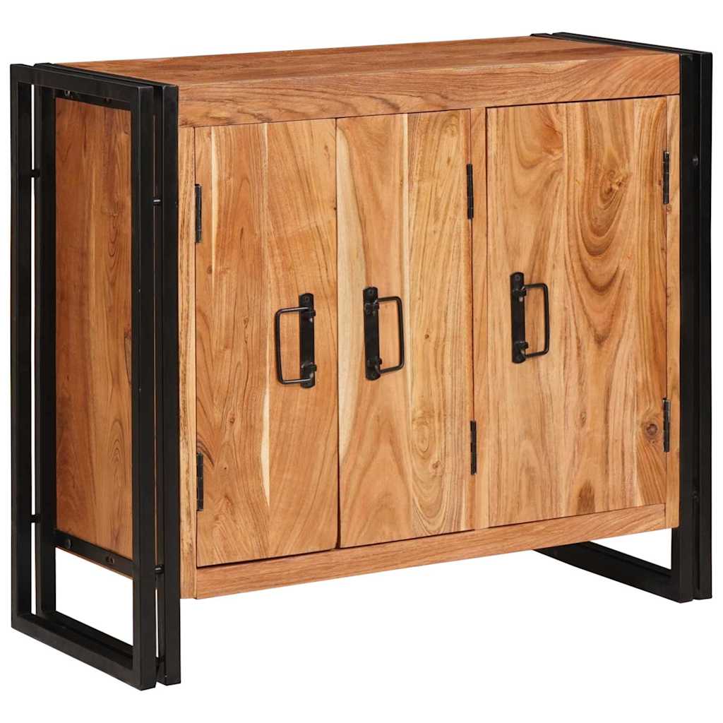 Sideboard mit Türen Braun Massivholz Akazie und Metall