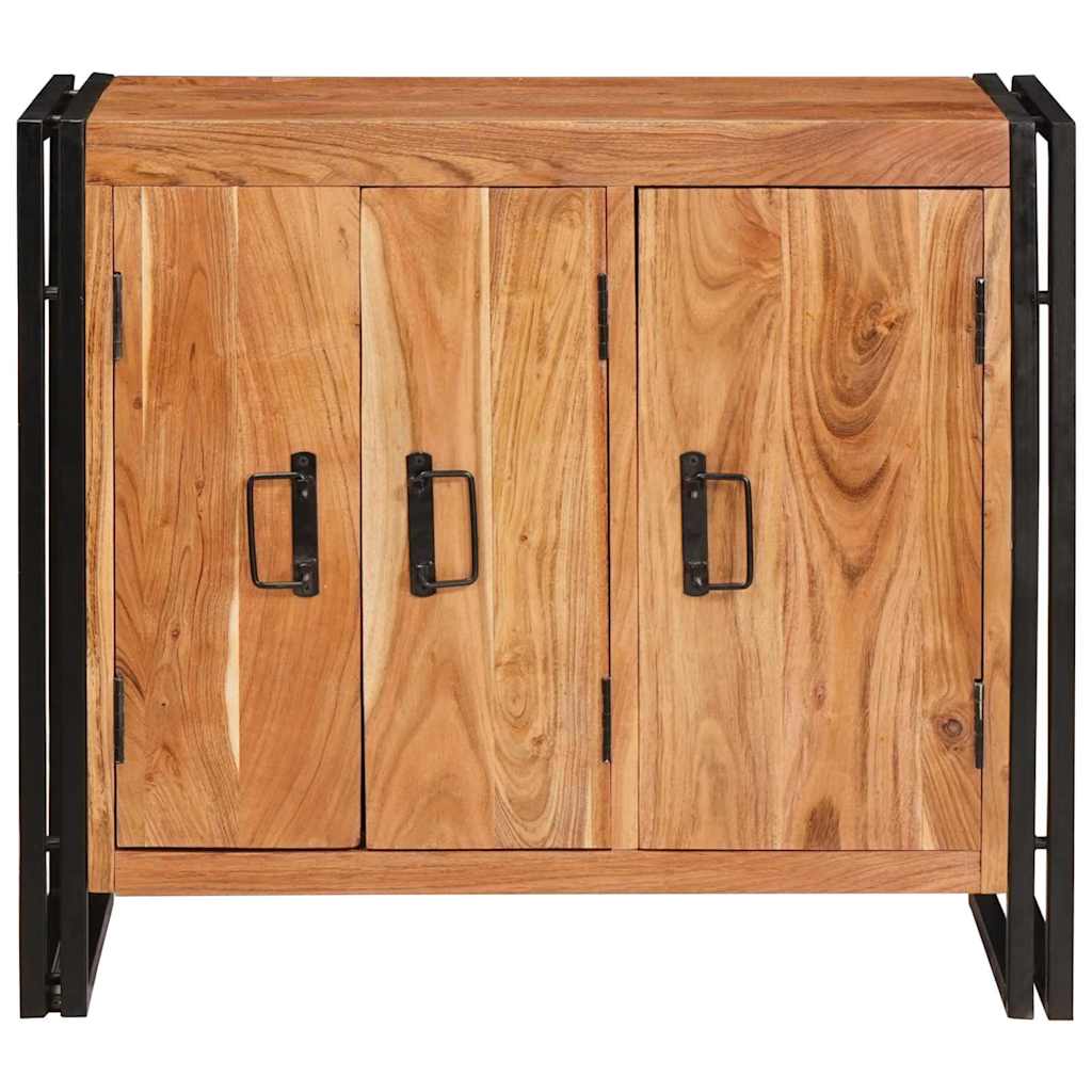 Sideboard mit Türen Braun Massivholz Akazie und Metall