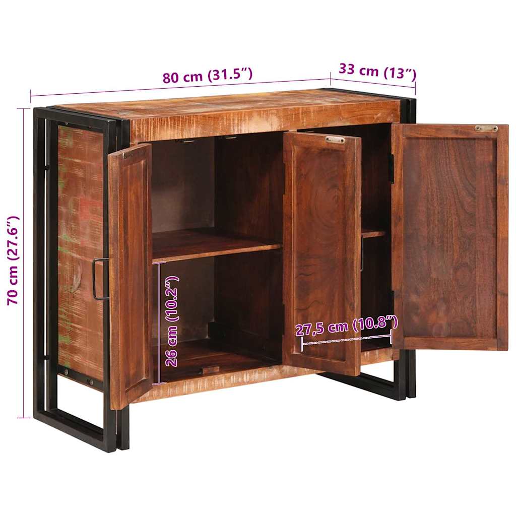 Sideboard mit Türen Braun Massives recyceltes Holz und Metall