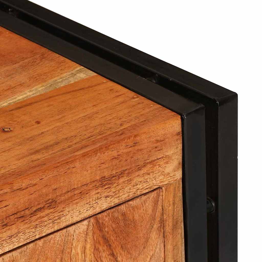 TV-Schränk mit Regal Braun 120 x 33 x 50 cm Massivholz Akazie