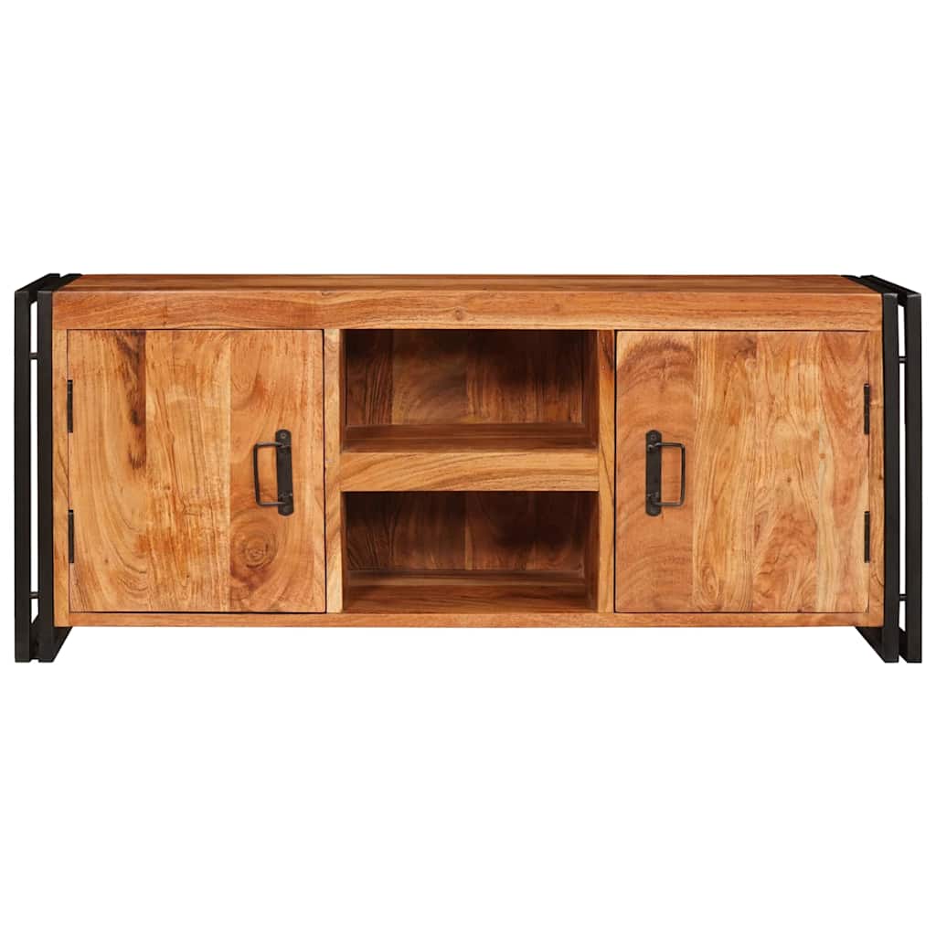 TV-Schränk mit Regal Braun 120 x 33 x 50 cm Massivholz Akazie