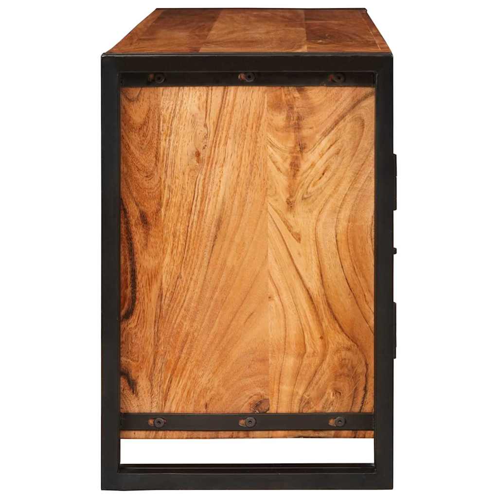 TV-Schränk mit Regal Braun 120 x 33 x 50 cm Massivholz Akazie