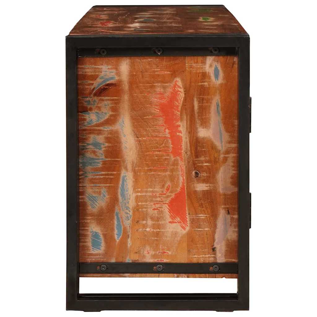 TV-Schränk mit Tür Mehrfarbig 120 x 33 x 50 cm Massives Altholz