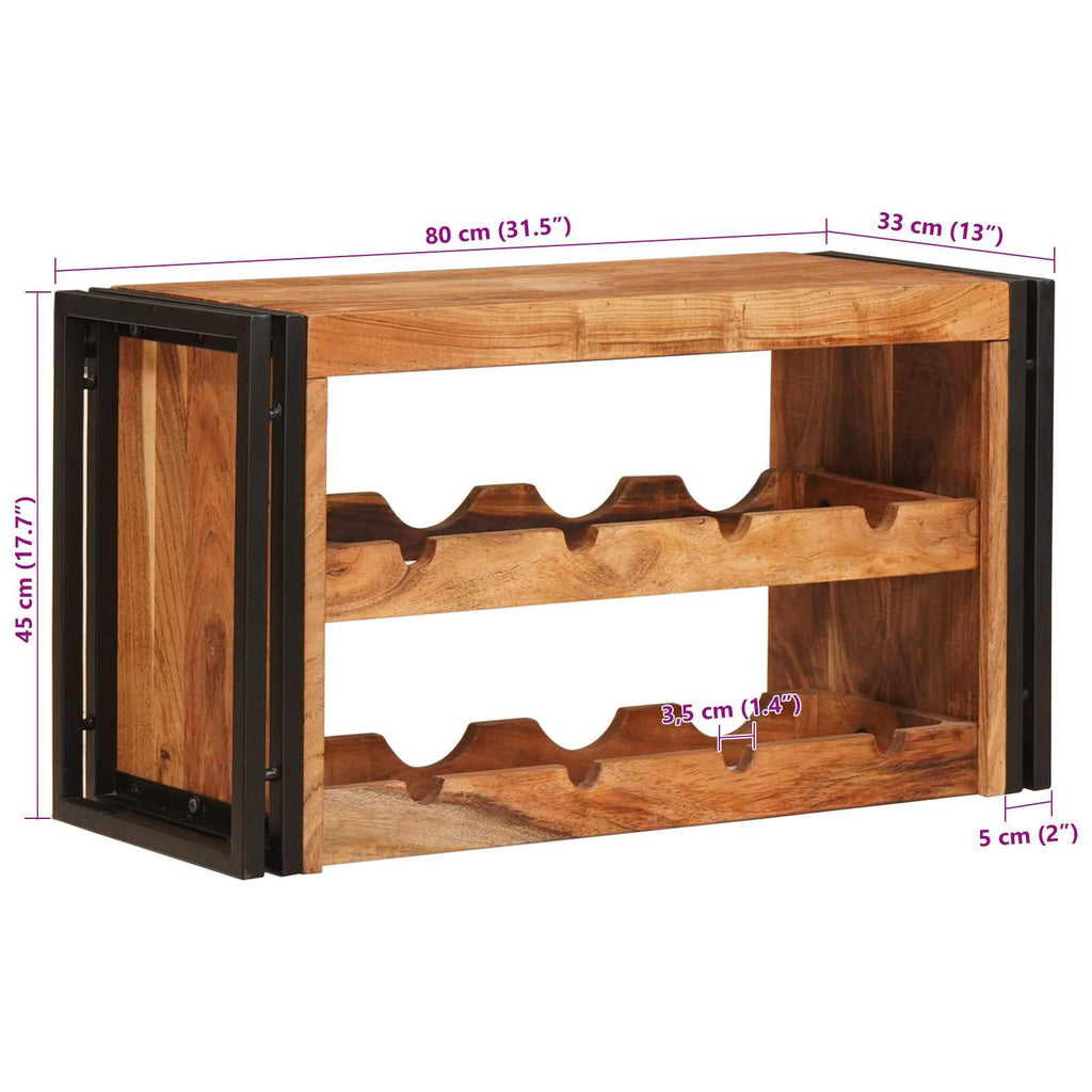 Weinregal Braun 80 x 45 x 33 cm Massivholz Akazie