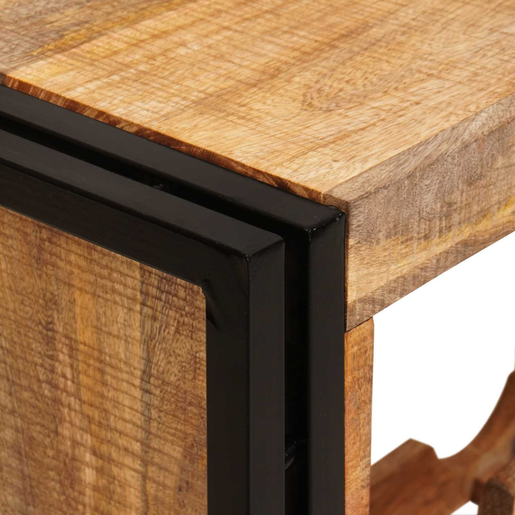 Weinregal Braun 100 x 45 x 33 cm Massives grobes Mangoholz