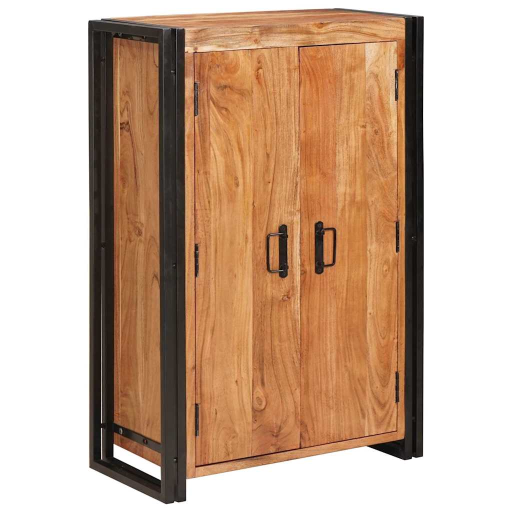 Highboard mit Türen Braun Massivholz Akazie und Metall