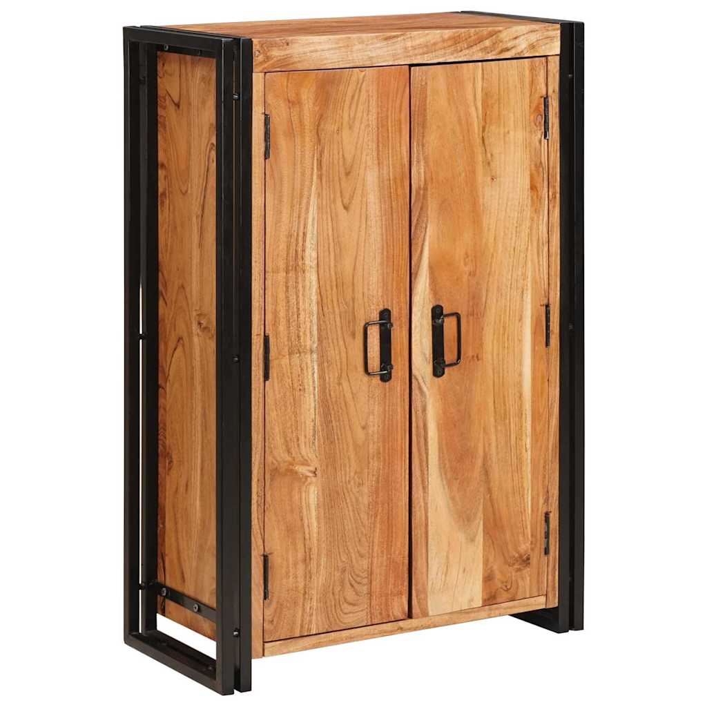 Highboard mit Türen Braun Massivholz Akazie und Metall