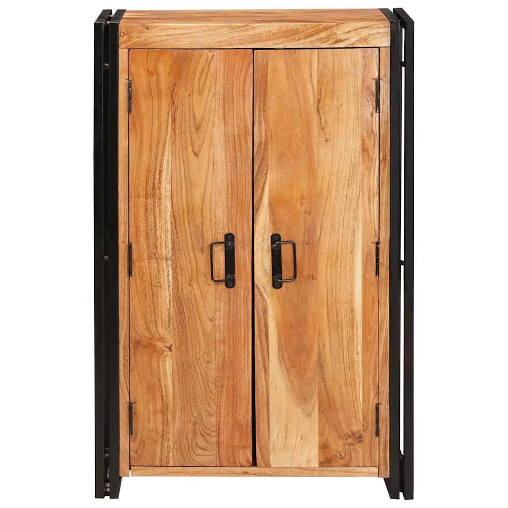 Highboard mit Türen Braun Massivholz Akazie und Metall