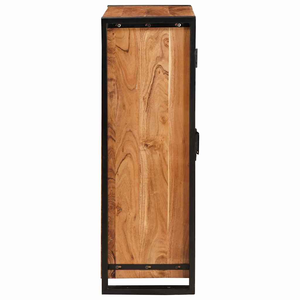 Highboard mit Türen Braun Massivholz Akazie und Metall