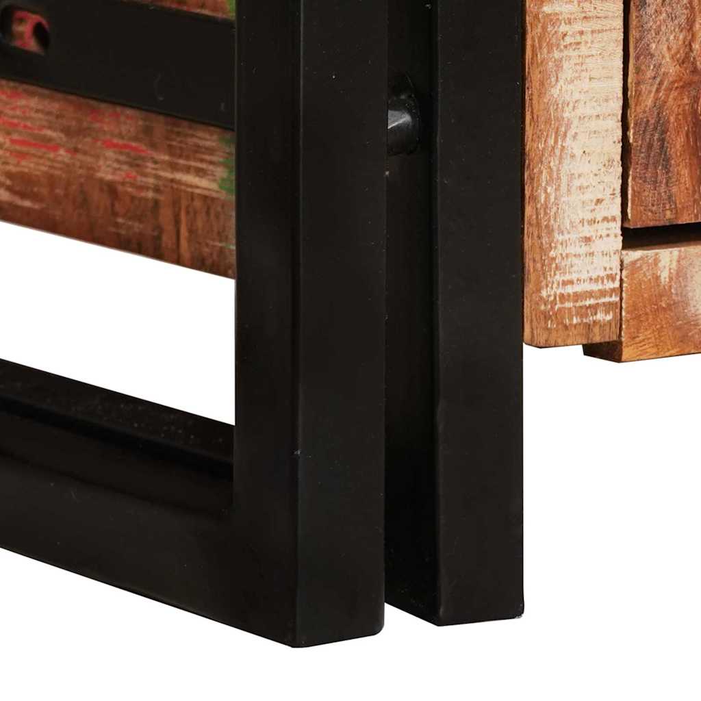 Highboard mit Türen Braun Massives recyceltes Holz und Metall