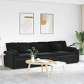Modulares Sofa mit Kissen Schwarz