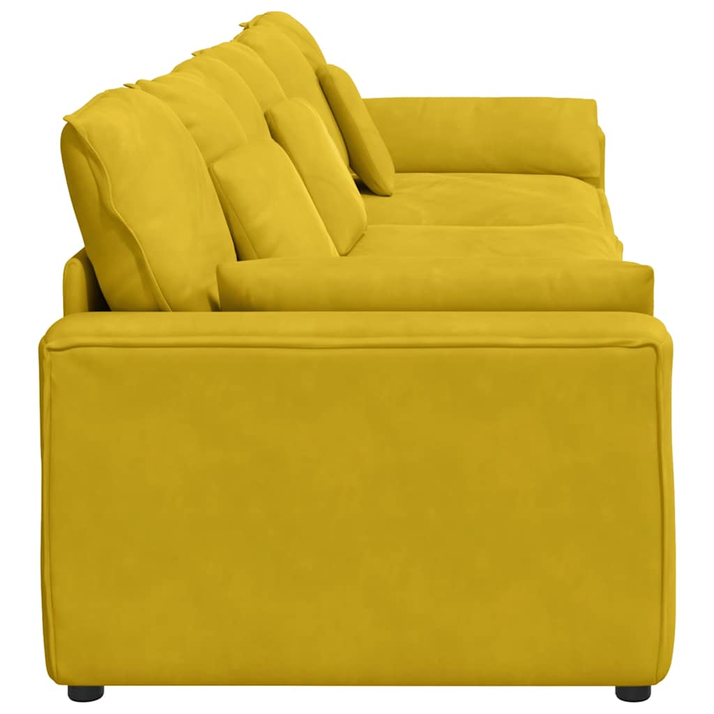 Modulares Sofa mit Kissen Gelb