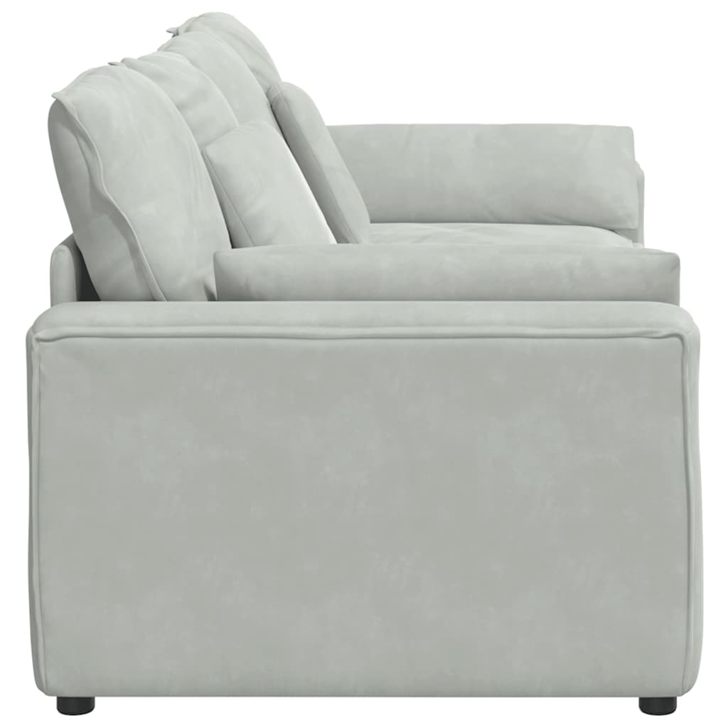 Modulares Sofa mit Kissen Hellgrau