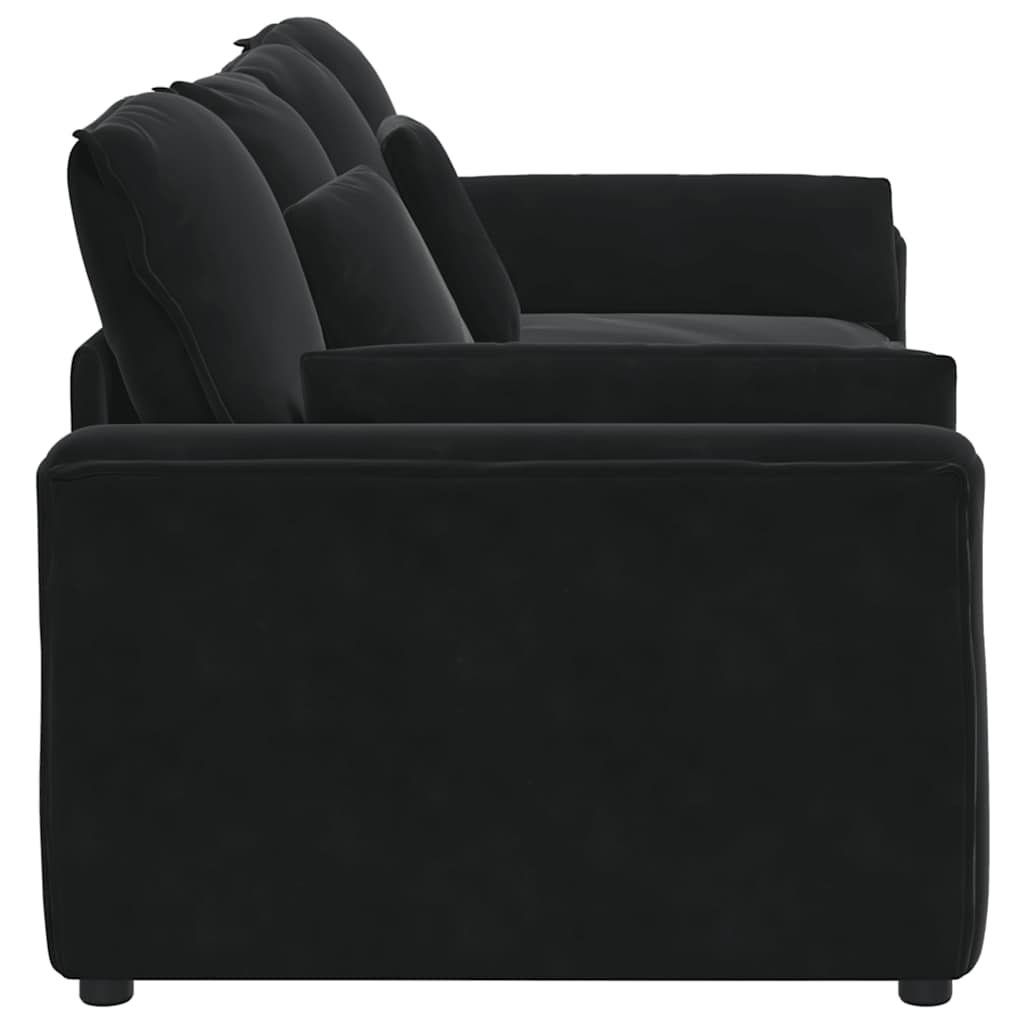 Modulares Sofa mit Kissen Schwarz