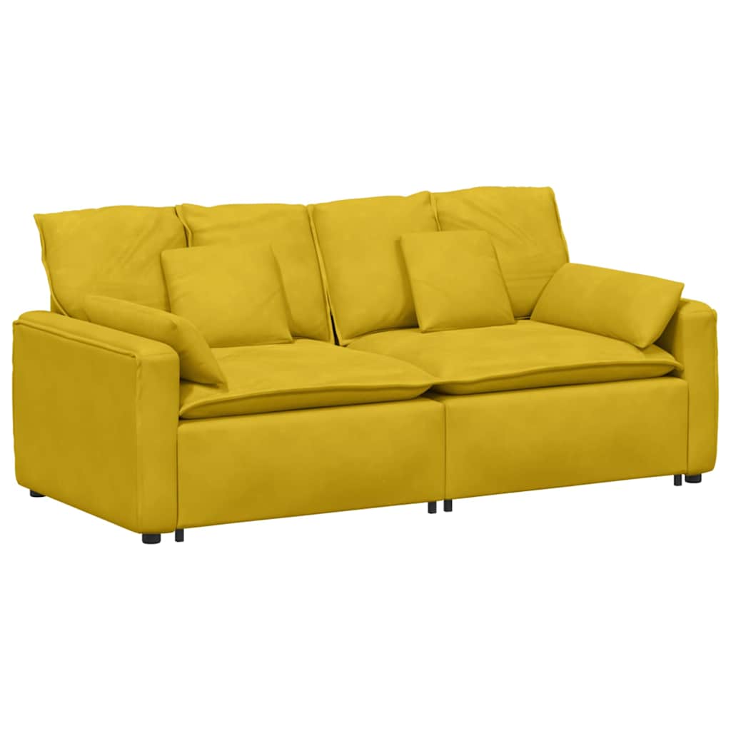Modulares Sofa mit Kissen Gelb