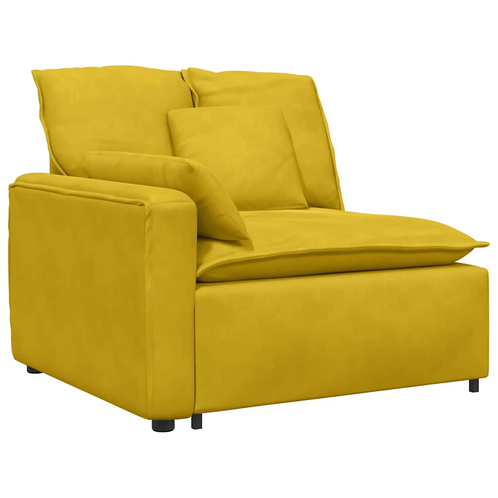 Modulares Sofa mit Kissen Gelb