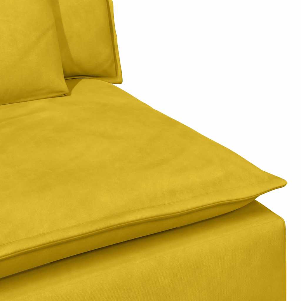 Modulares Sofa mit Kissen Gelb