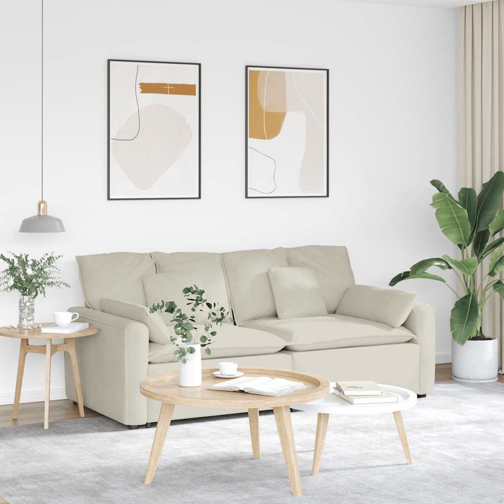 Modulares Sofa mit Kissen Cream