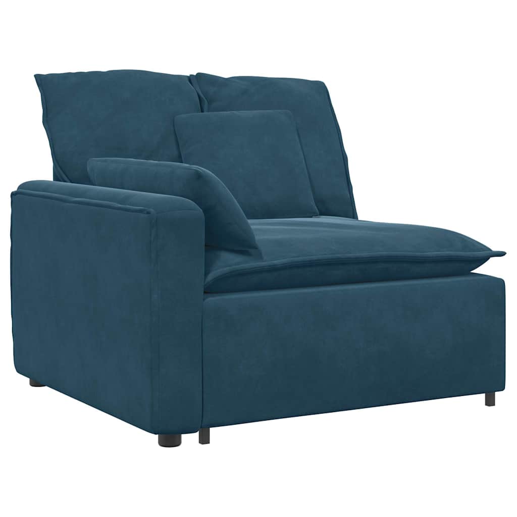 Modulares Sofa mit Kissen Samt Blau