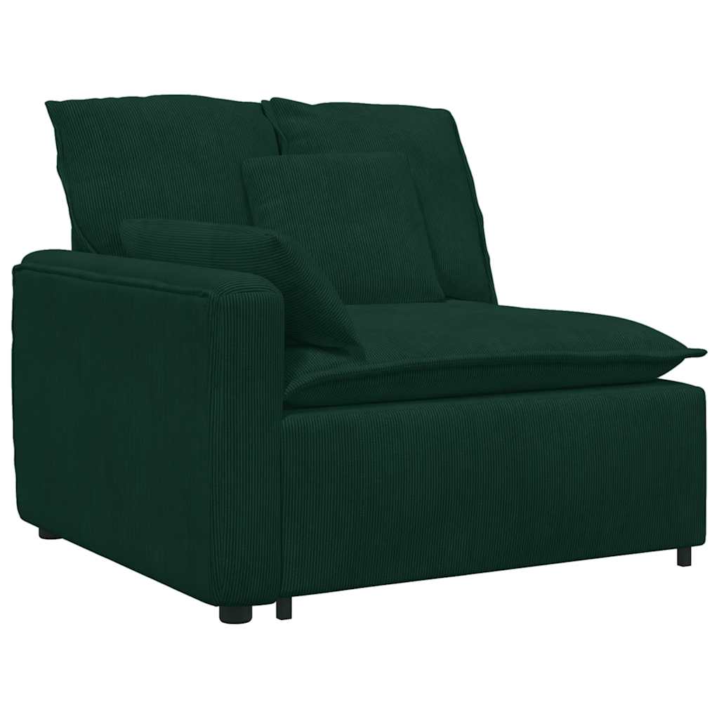 Modulares Sofa mit Kissen Samt Dunkelgrün