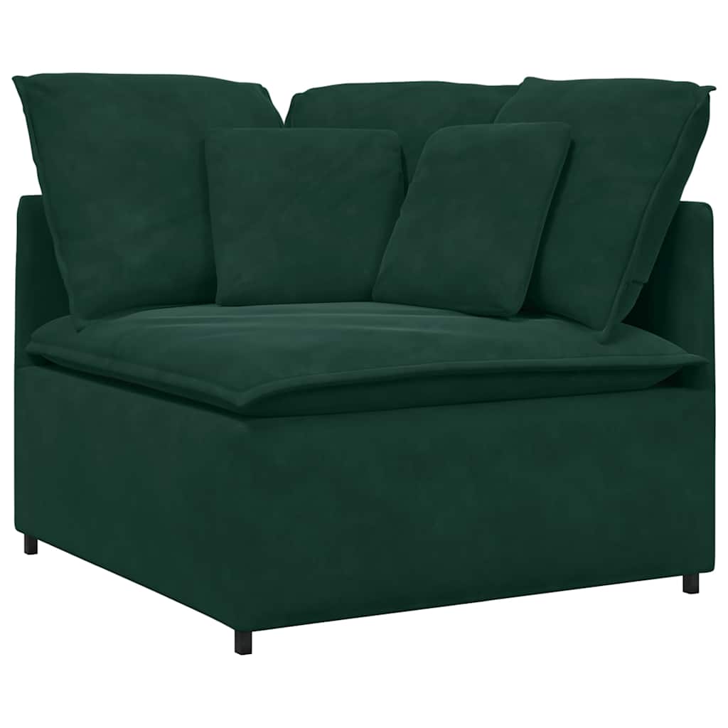 Modulares Sofa mit Kissen Samt Dunkelgrün
