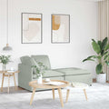 Modulares Sofa mit Fußhocker Kissen Samt Hellgrau