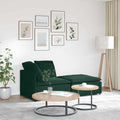 Modulares Sofa mit Fußhocker Kissen Samt Dunkelgrün