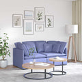 Modulares Sofa mit Kissen Stoff Jeansblau